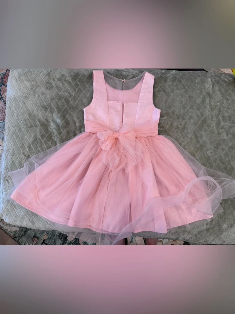 Jessica Simpson Girls Size 8 Pink Tulle Party Dress Bow Sparkle Flower Girl